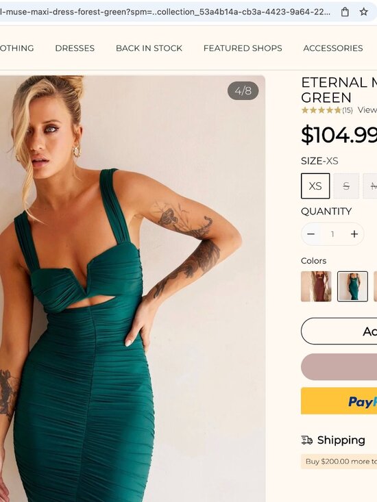 Eternal Muse Maxi Dress- Forrest Green- NWT- Med. - Picture 3 of 5